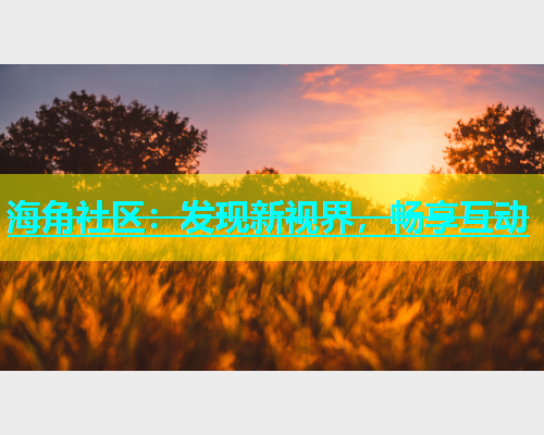 海角社区：发现新视界，畅享互动